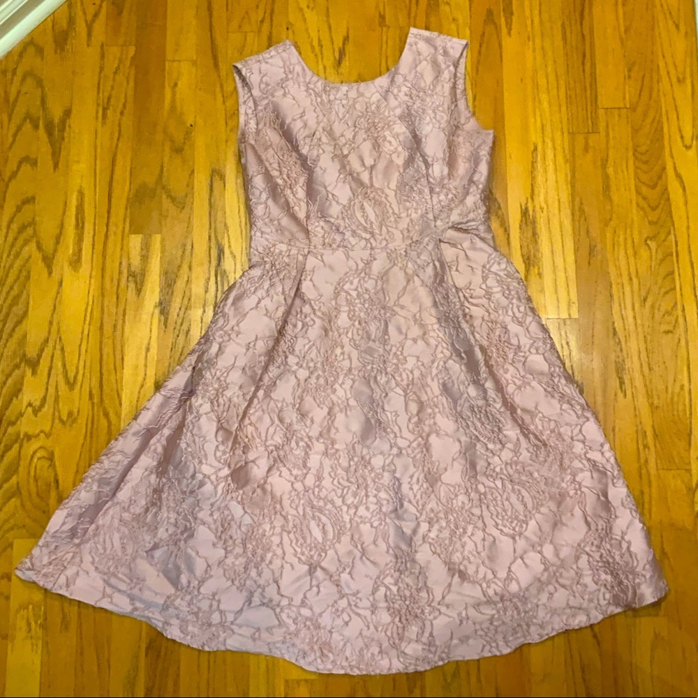 Mauve A-line Floral Dress!